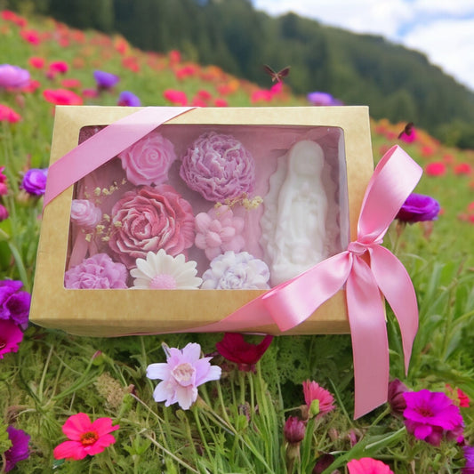 CAJA DE FLORES DE CERA DE SOJA DE 8 UNID